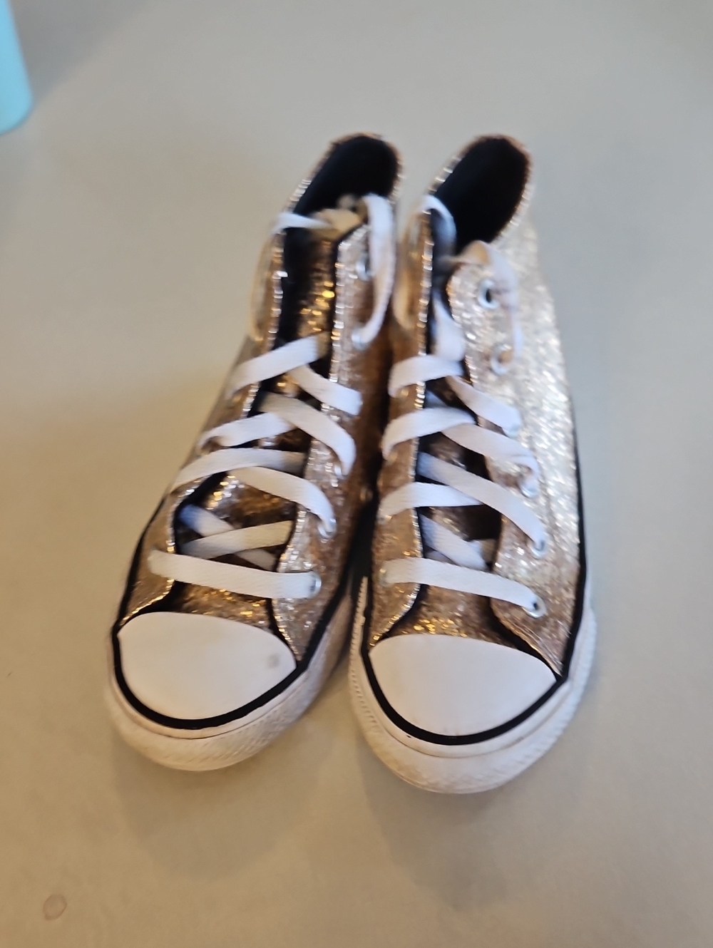 Youth Gold High Top Converse Sneakers